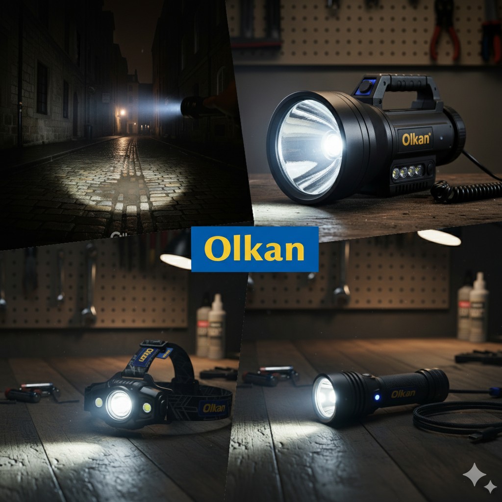 Latarki ręczne, czołowe i z rączką — OLKAN