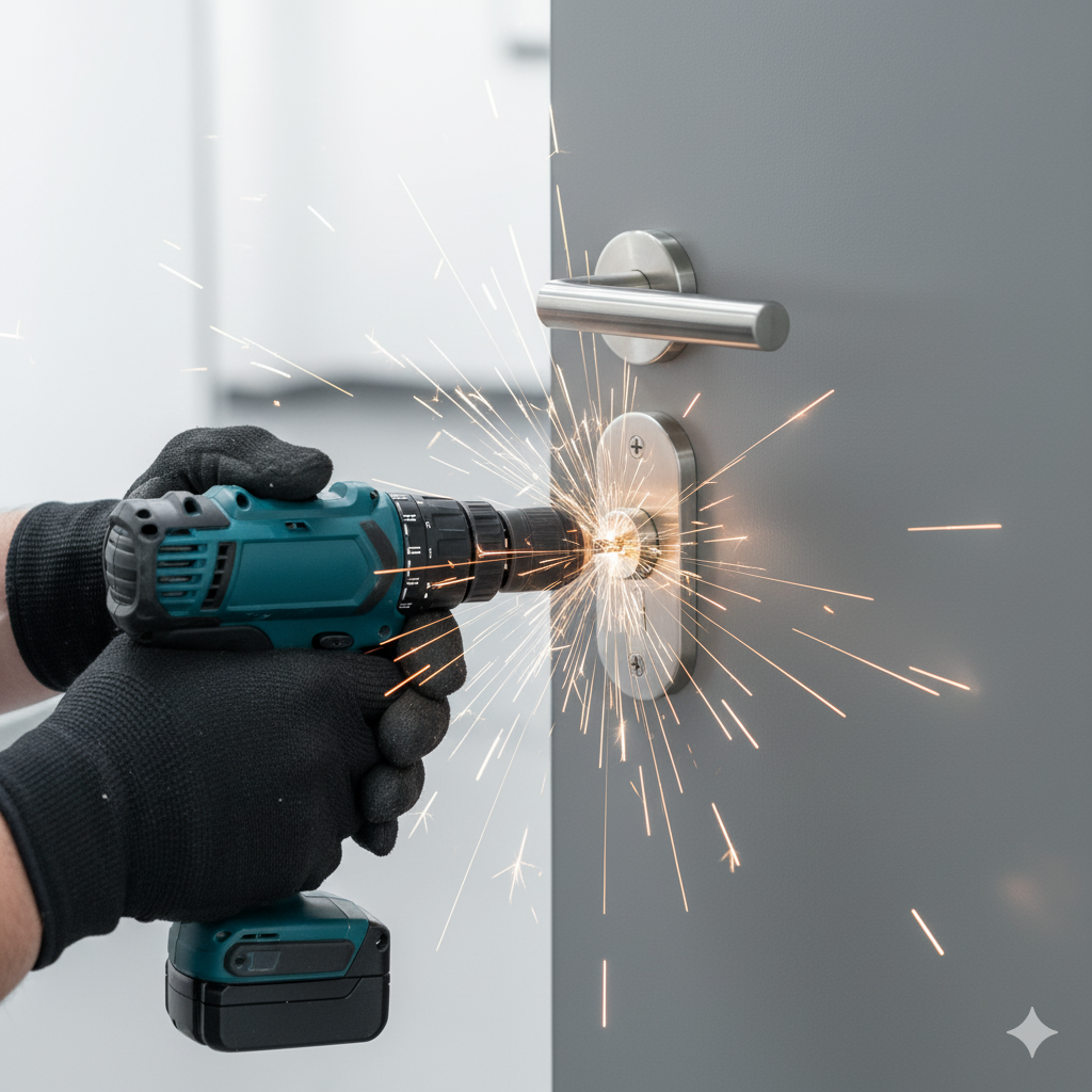 Awaryjne otwieranie drzwi – ślusarz przy pracy